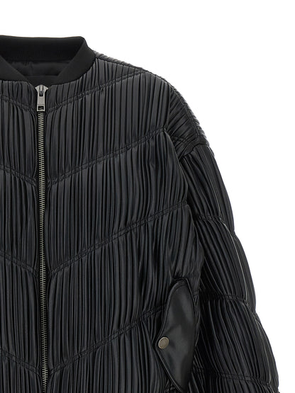 Pleated bomber jacket Down jacket, Parka, Casual jackets