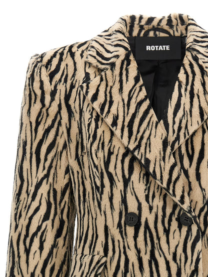 'Printed Faux Fur' coat Coats, trench coats
