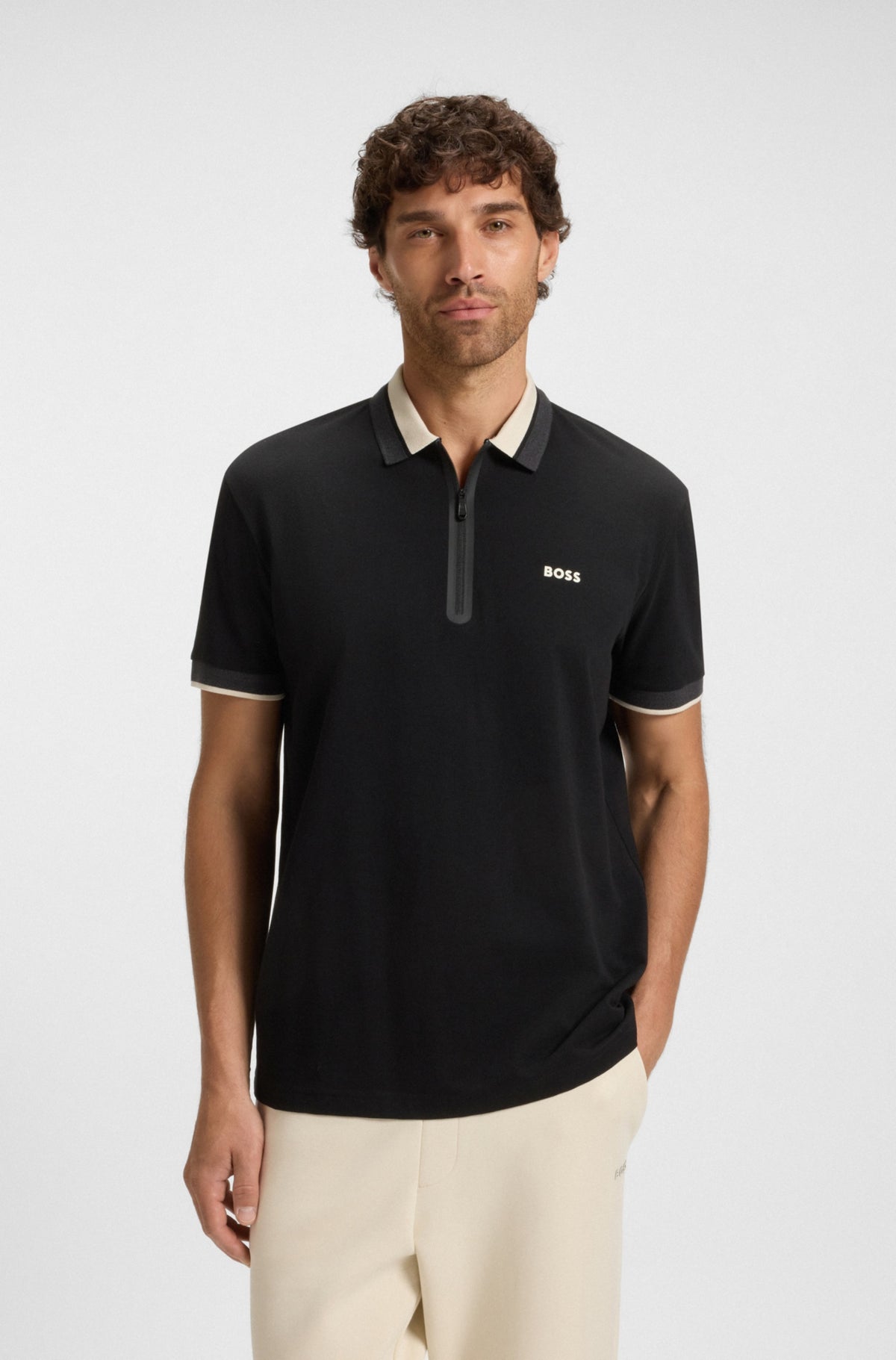 Cotton polo with zip RTW
