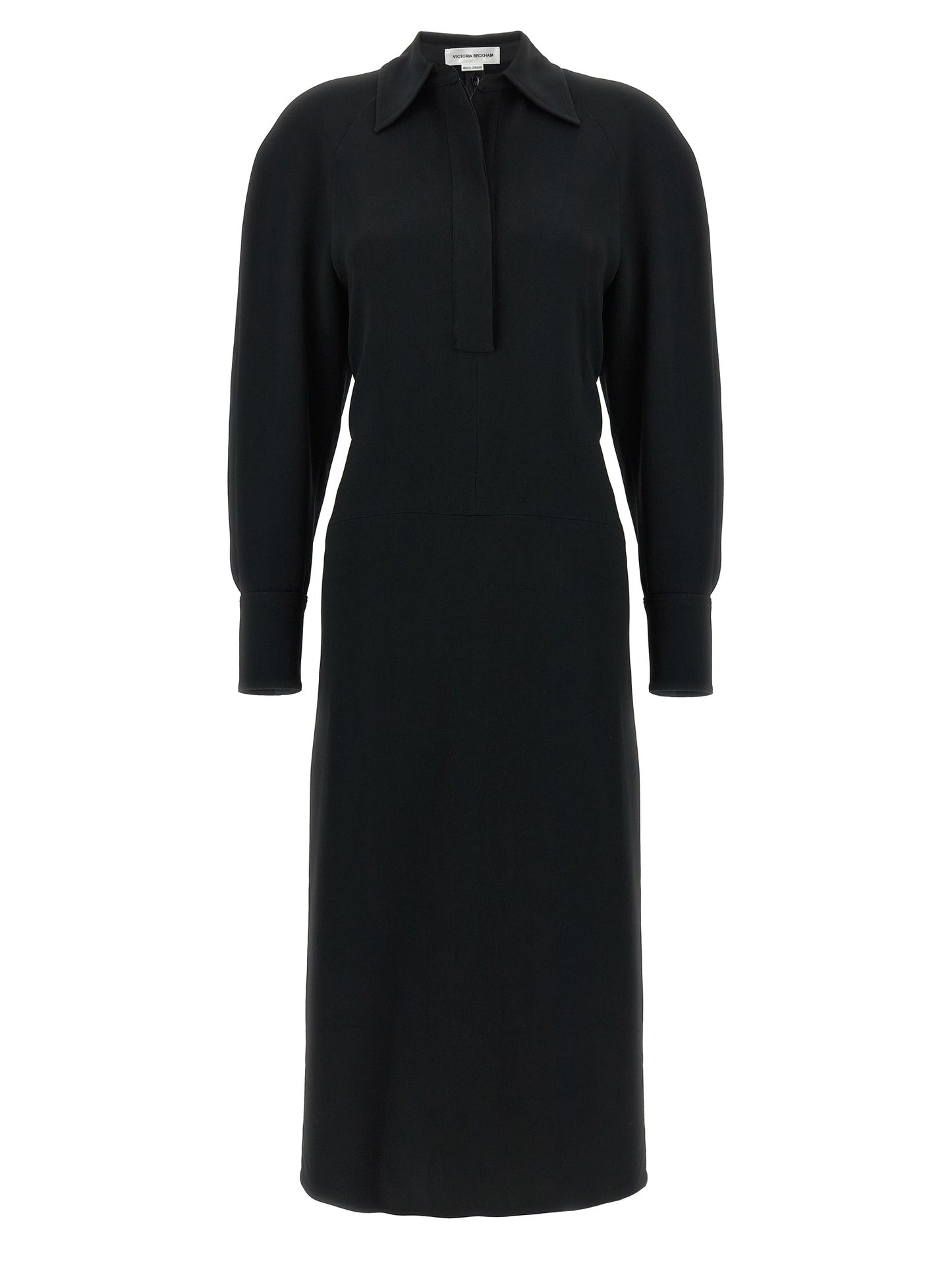 'Long Sleeve Polo Collar Midi' dress Dresses