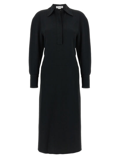 'Long Sleeve Polo Collar Midi' dress Dresses
