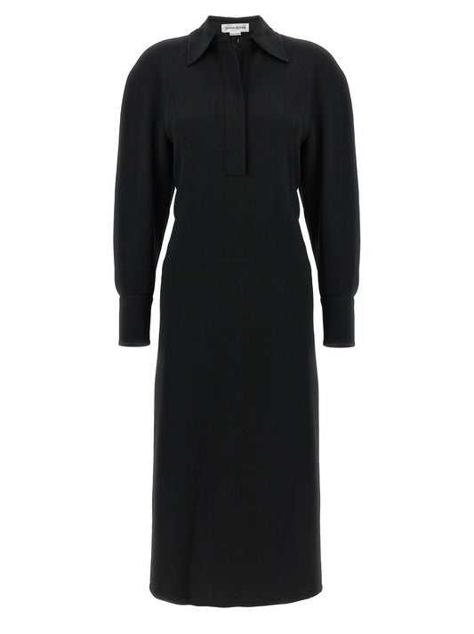 'Long Sleeve Polo Collar Midi' dress Dresses