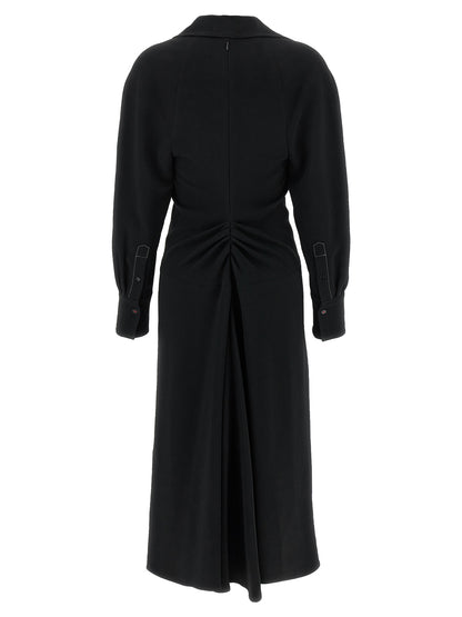'Long Sleeve Polo Collar Midi' dress Dresses