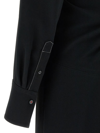 'Long Sleeve Polo Collar Midi' dress Dresses