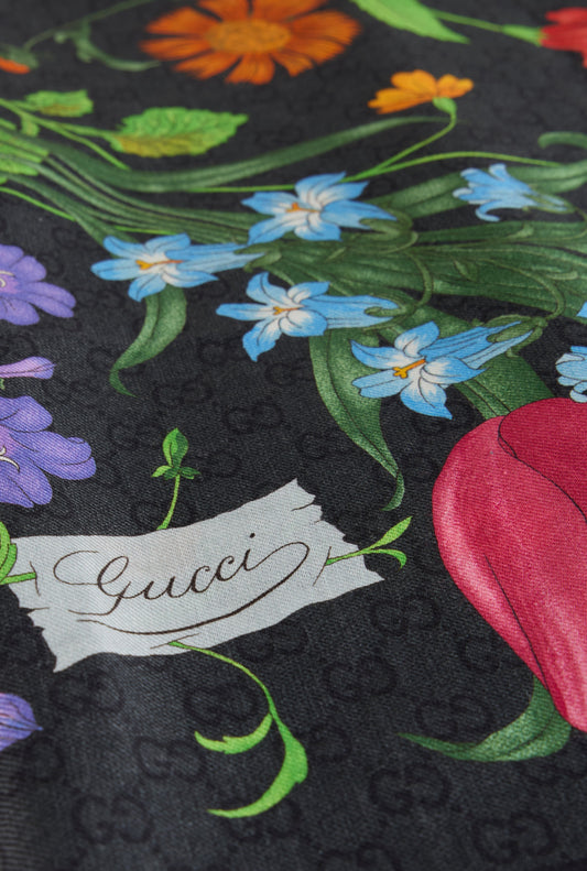 Printed scarf in silk and wool ACC