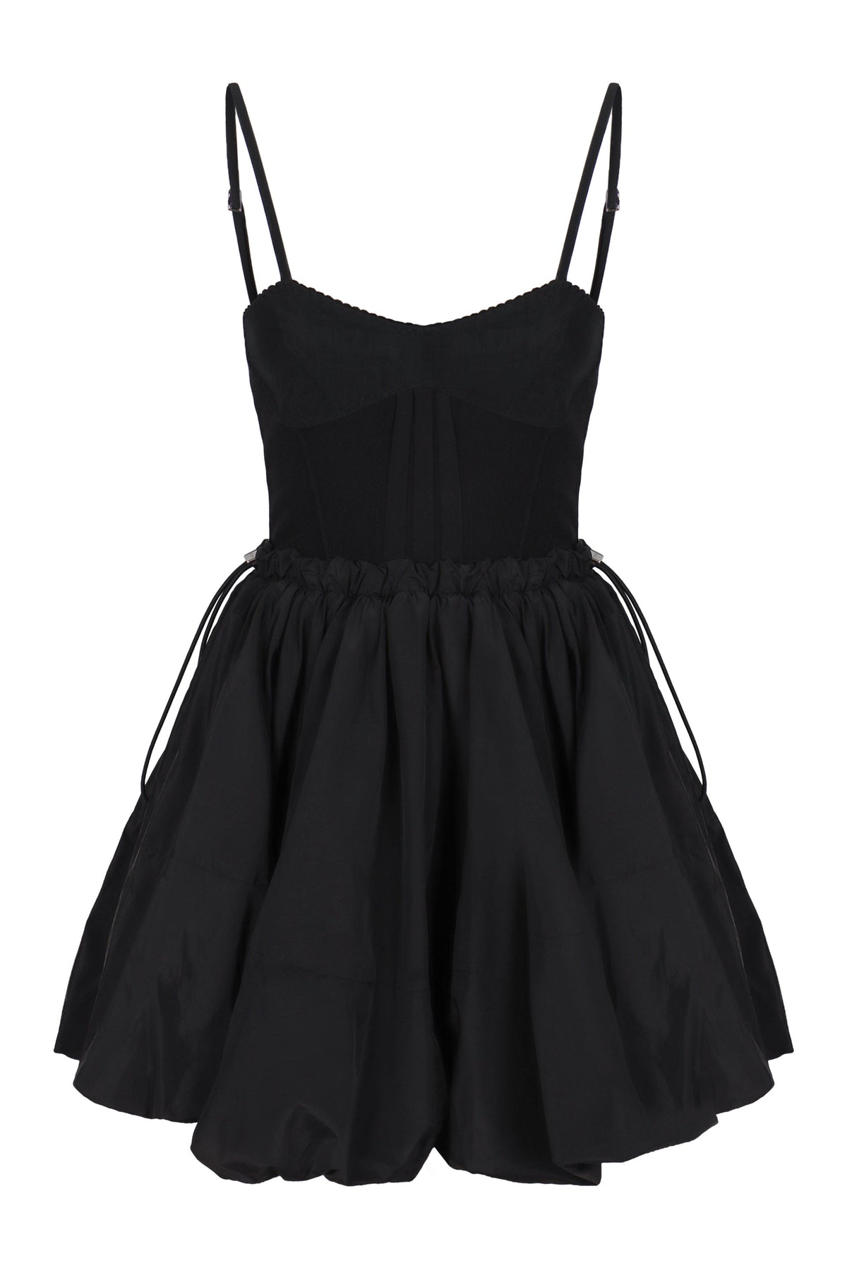 Mini dress in black taffeta RTW