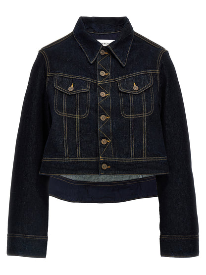 Denim cropped jacket Down jacket, Parka, Casual jackets