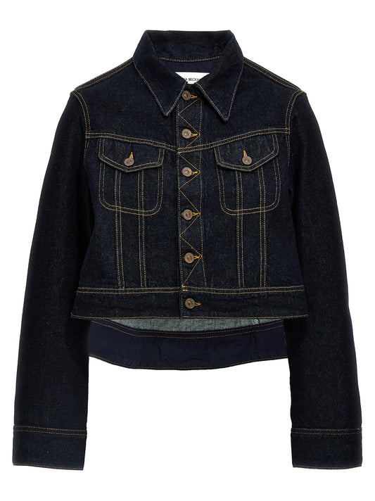 Denim cropped jacket Down jacket, Parka, Casual jackets