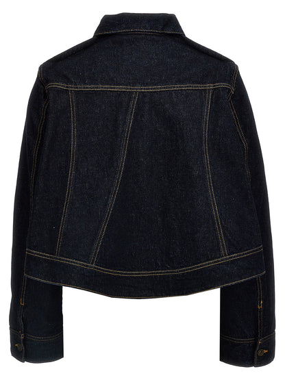 Denim cropped jacket Down jacket, Parka, Casual jackets
