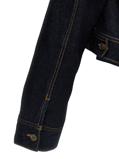 Denim cropped jacket Down jacket, Parka, Casual jackets