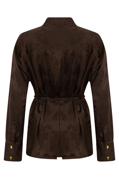 Satin shirt with jacquard effect RTW