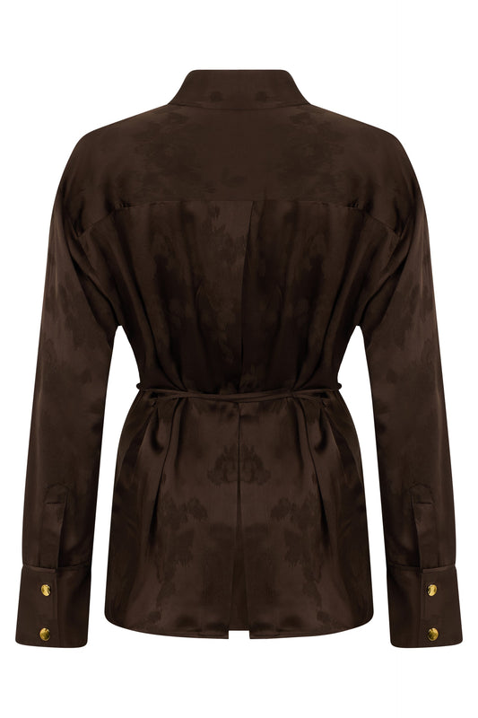 Satin shirt with jacquard effect RTW