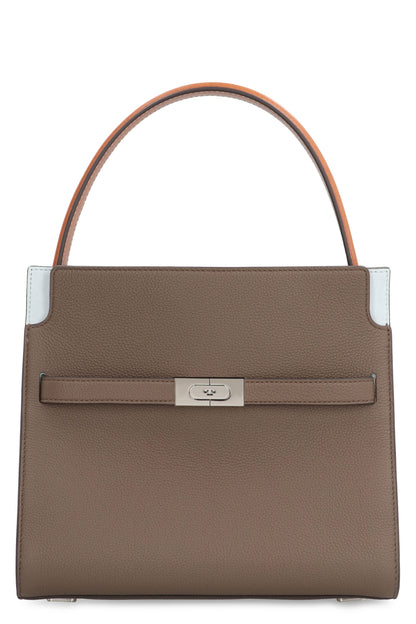 Tory Burch Lee radziwill pebbled color-block small double bag