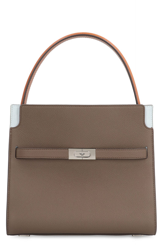 Tory Burch Lee radziwill pebbled color-block small double bag