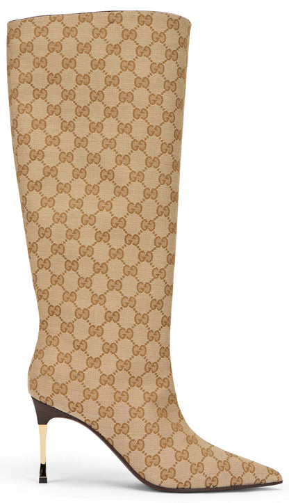 High Beige Boot with Stiletto Heel SHOES