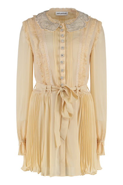 Mini dress in pleated georgette RTW