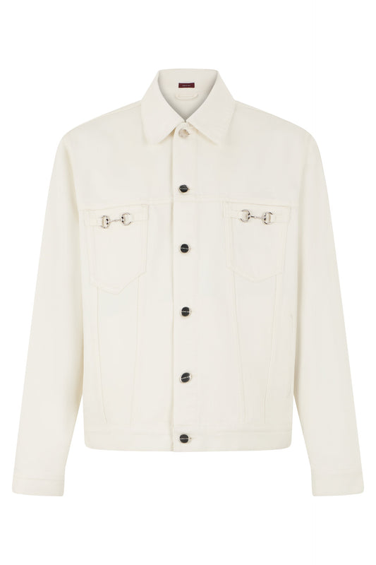 Denim jacket with clamps RTW