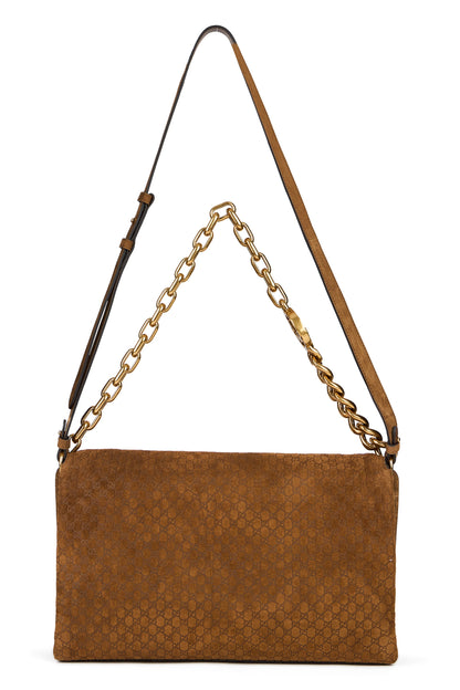 Shoulder bag in suede with large chain BAGS