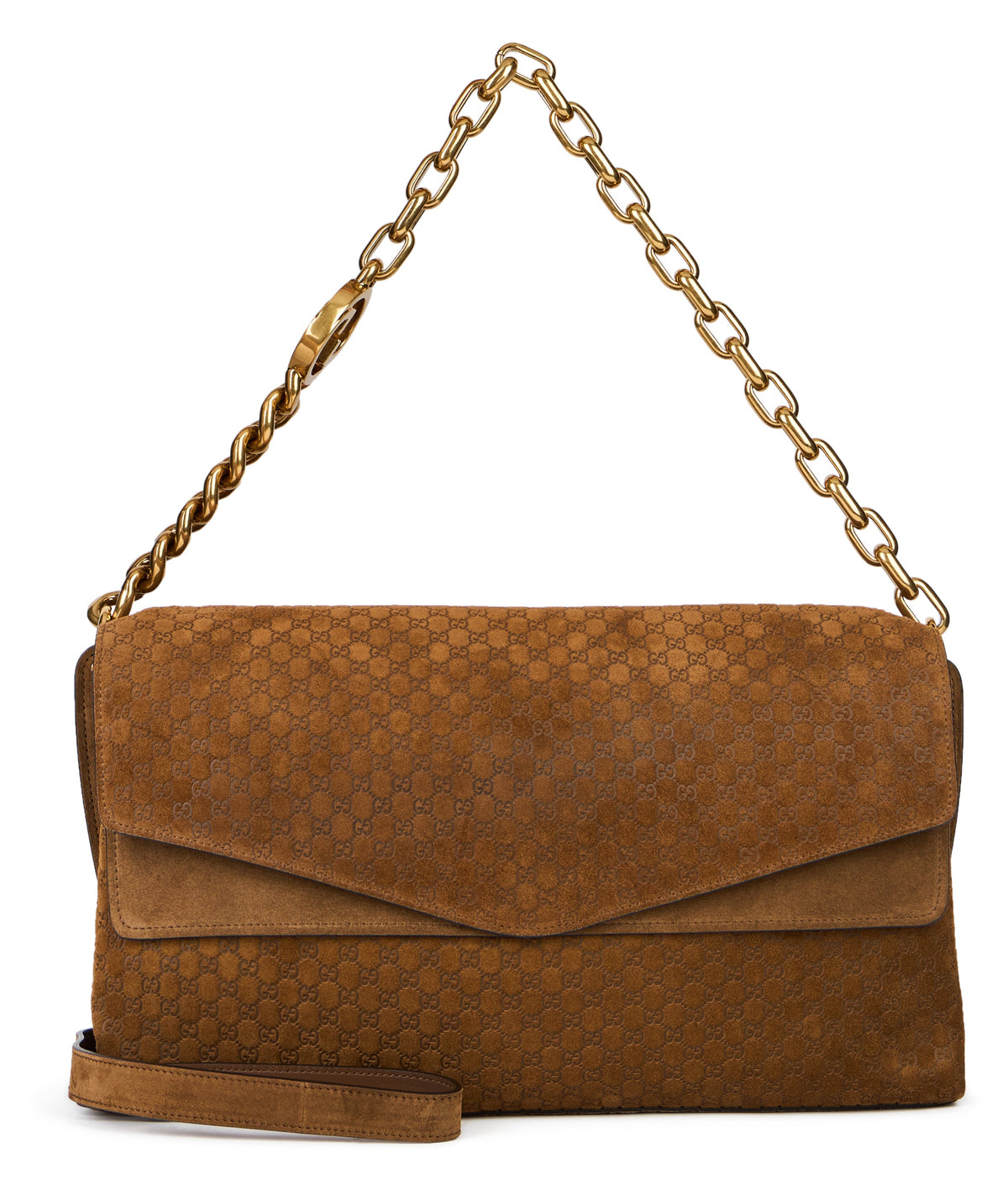 Shoulder bag in suede with large chain BAGS