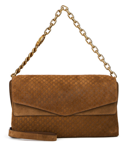 Shoulder bag in suede with large chain BAGS