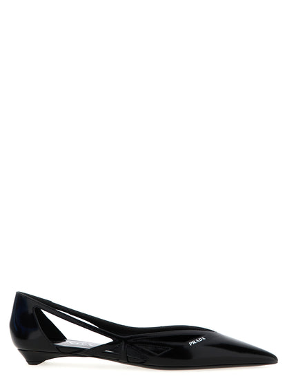Cut-out leather ballet flats Flat shoes