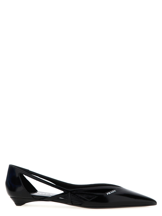 Cut-out leather ballet flats Flat shoes