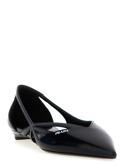 Cut-out leather ballet flats Flat shoes
