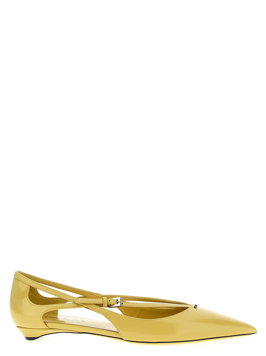 Logo leather ballet flats Flat shoes