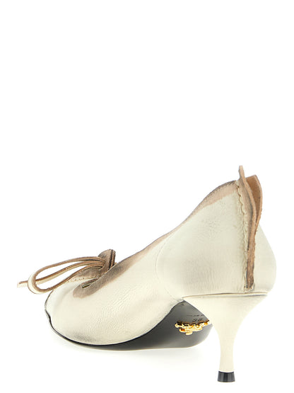 Antiqued leather pumps Pumps