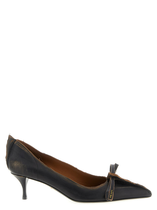 Antiqued leather pumps Pumps