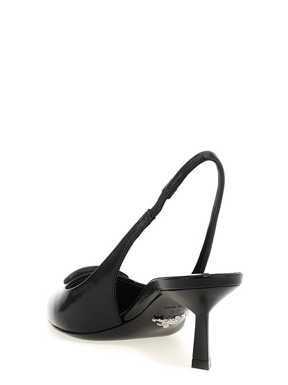 Triangle logo slingback Pumps