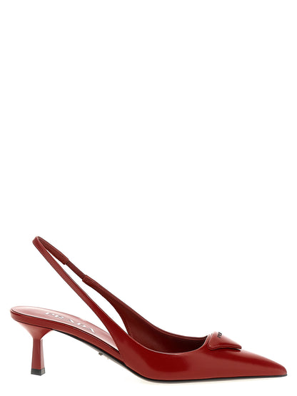 Triangle logo slingback Pumps