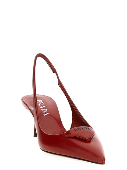Triangle logo slingback Pumps