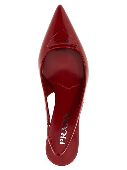Triangle logo slingback Pumps