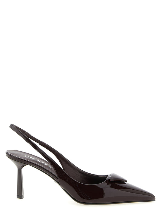 Triangle logo slingback Pumps