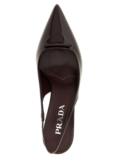 Triangle logo slingback Pumps