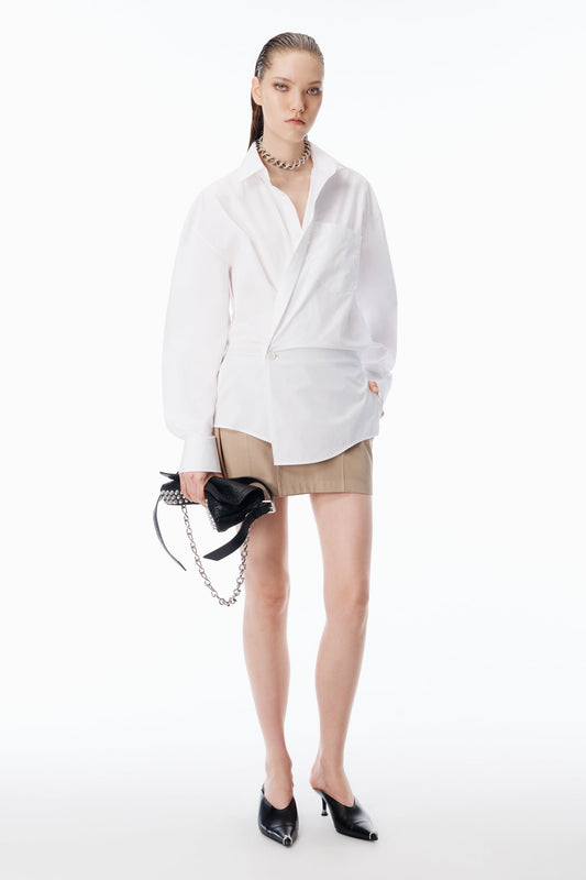Alexander Wang Pre-styled mini wrap dress w/ twill