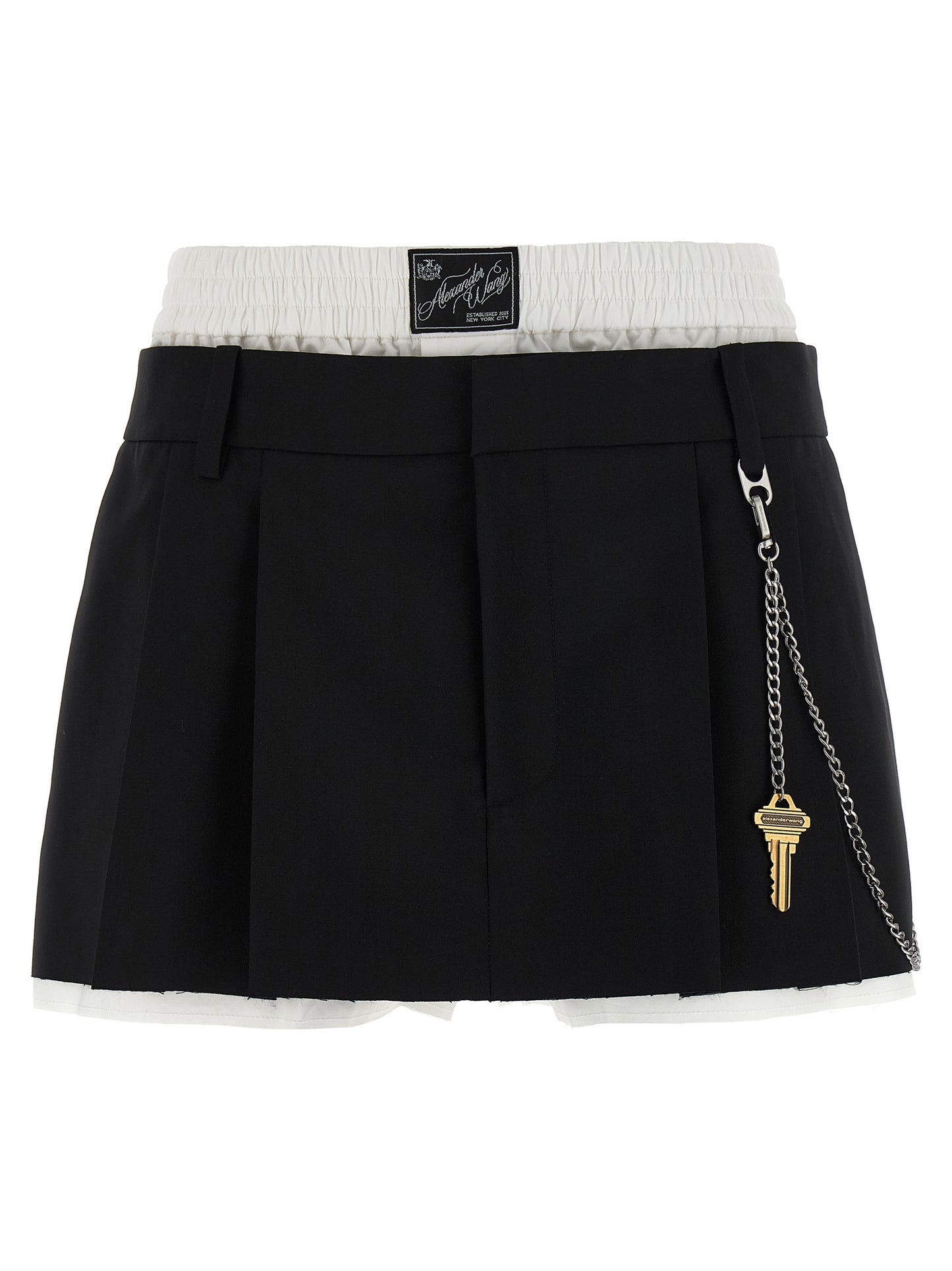 'Pre-Styled Pleated W/Chain' skort Bermuda, short