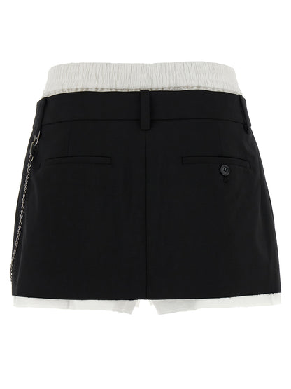 'Pre-Styled Pleated W/Chain' skort Bermuda, short