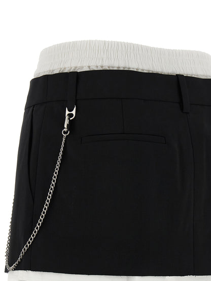 'Pre-Styled Pleated W/Chain' skort Bermuda, short