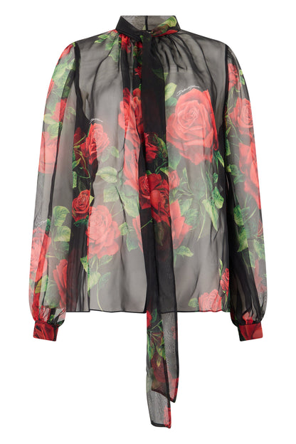 Chiffon silk floral blouse RTW