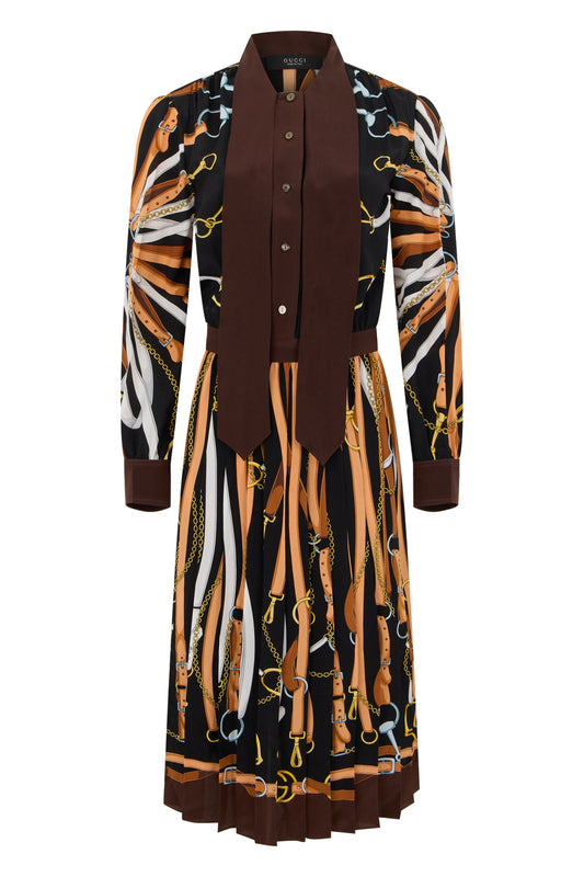 Printed silk chemisier dress RTW