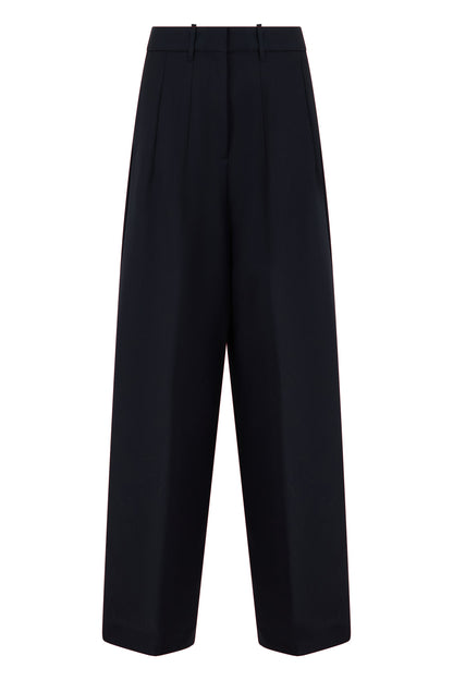 Wide pants in a wool and silk blend RTW
