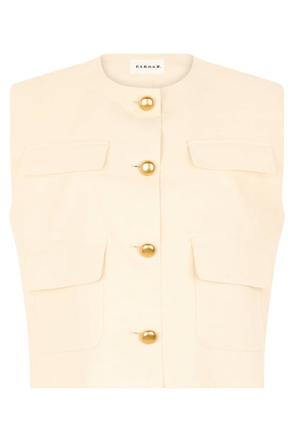 Vest in viscose-linen blend RTW