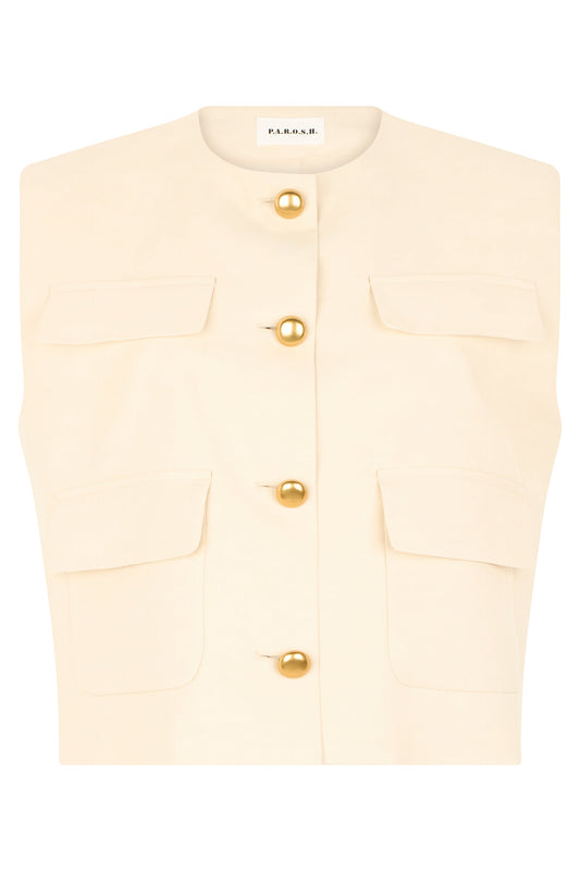 Vest in viscose-linen blend RTW