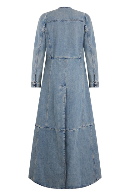 Long denim patchwork coat RTW