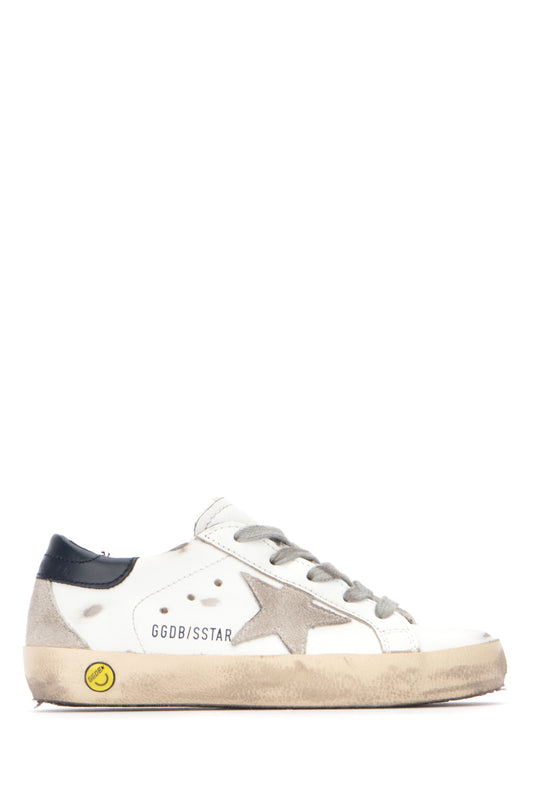 Golden Goose Kids Super-star leather upper and heel suede star and s