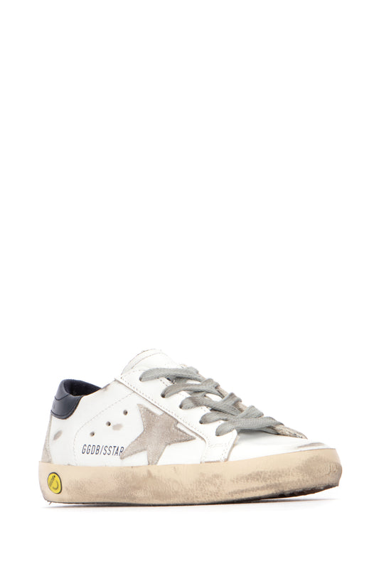 Golden Goose Kids Super-star leather upper and heel suede star and s