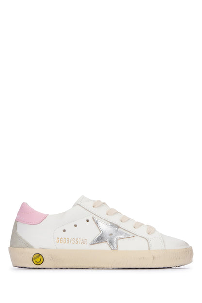 Golden Goose Kids Super-star leather upper and heel laminate