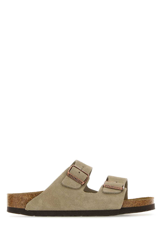 ARIZONA TAUPE, SUEDE LEATHER SLIPPERS